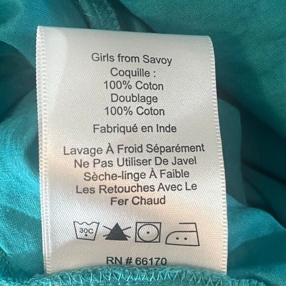 Anthropologie Girls From Savoy Teal Ikat Strapless Dress Sourhwestern Print - Picture 6 of 7